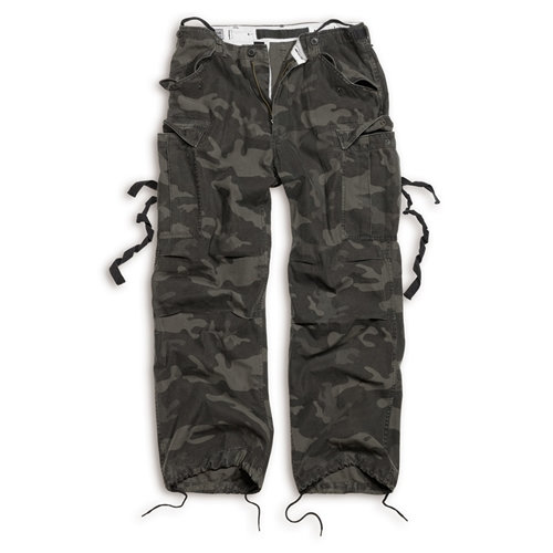 Nohavice VINTAGE FATIGUE BLACK CAMO