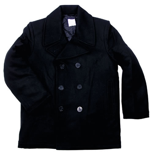 Kabát US  Pea Coat ČIERNY
