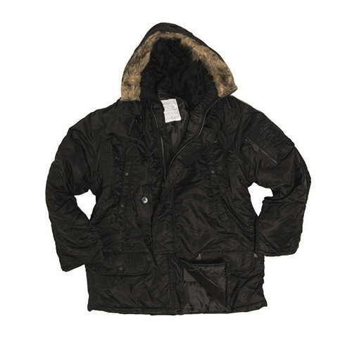 Bunda US pilotná N-3B BASIC dlhá BLACK