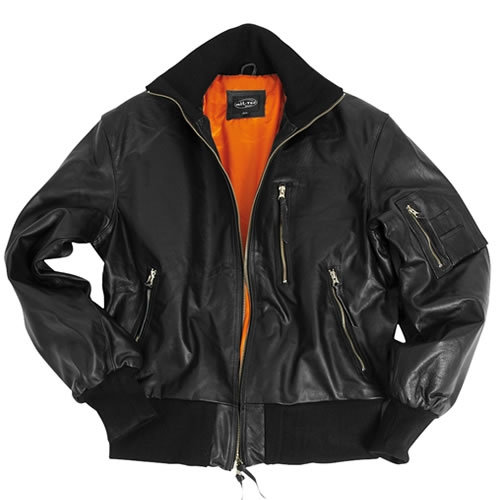 Bunda kožená BW AVIATOR ČIERNA