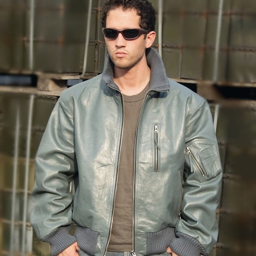 Bunda kožená BW AVIATOR SIVÁ