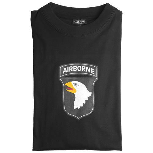 Tričko krátky rukáv so znakom 101 AIRBONE ČIERNE