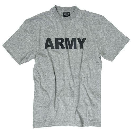 Tričko krátky rukáv s nápisom ARMY ŠEDÉ