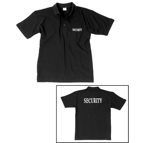 Tričko s golierom SECURITY ČIERNA