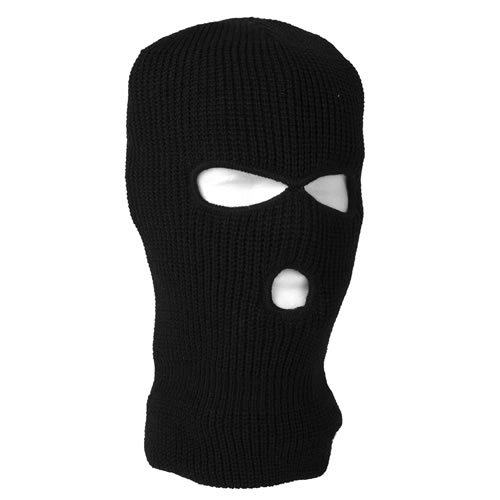 Kukla BALACLAVA s 3 otvormi ČIERNA