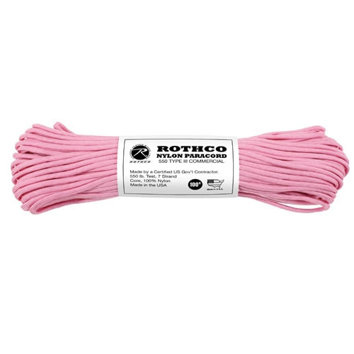 Šnúra PARACORD nylon 550LB 30m 4mm RUŽOVÁ