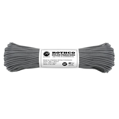 Šnúra PARACORD nylon 550LB 30m 4mm SIVÁ