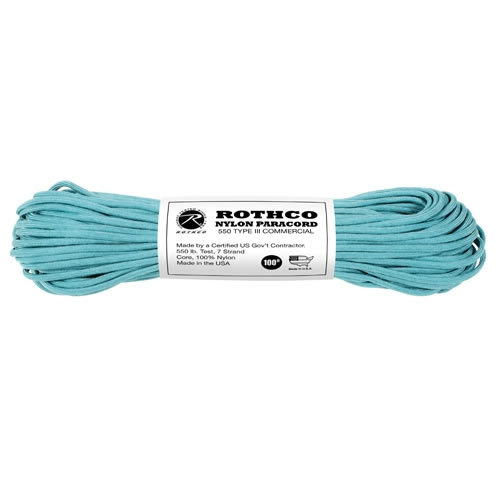 Šnúra PARACORD nylon 550LB 30m 4mm TYRKYSOVÁ