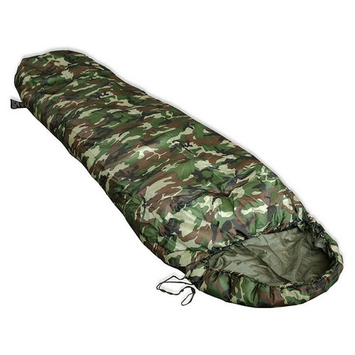 Spacák COMMANDO s kompresným obalom WOODLAND