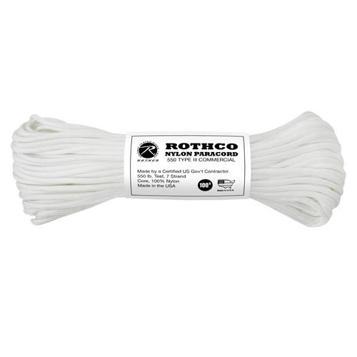 Šnúra PARACORD nylon 550LB 30m 4mm BIELA