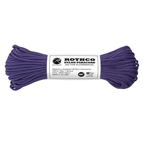Šnúra PARACORD nylon 550LB 30m 4mm FIALOVÁ