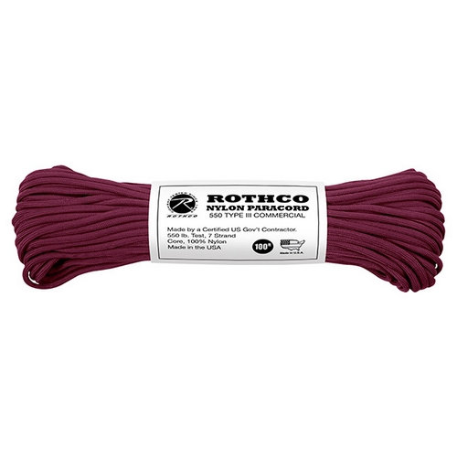 Šnúra Paracord nylon 550LB 30m 4mm BURGUNDY