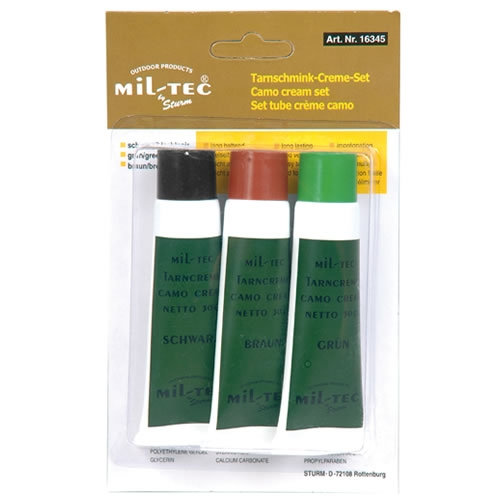 Farby maskovacie v tube SET 3ks ČIERNA/OLIV/HNEDÁ