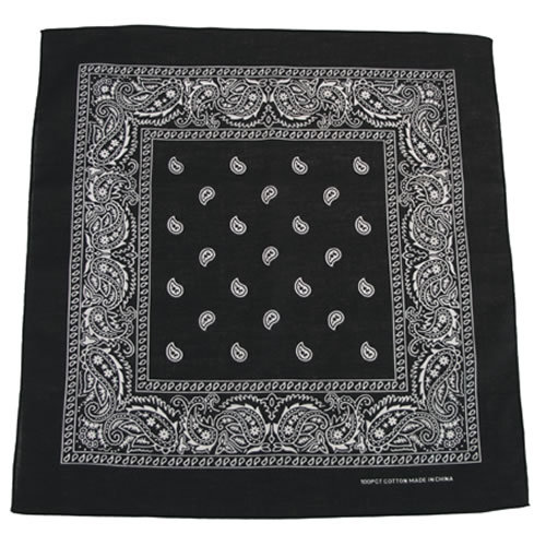 Šatka BANDANA  55x55 cm ČIERNA/BIELA