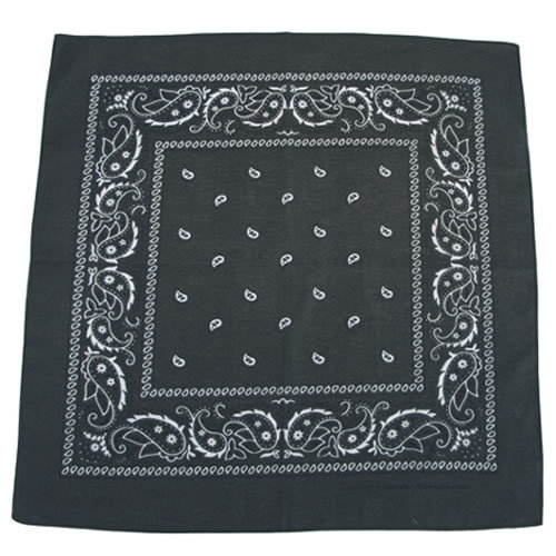 Šatka BANDANA  55x55 cm OLIV/ČIERNA