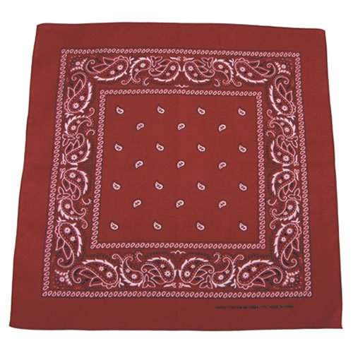 Šatka BANDANA  55x55 cm VÍNOVÁ/ČIERNA