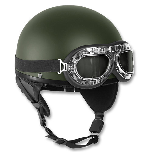 Prilba moto RETRO OLIV