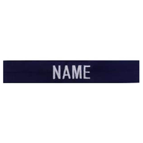 Nášivka menovka 3x "NAME" strieborná niť MODRÁ