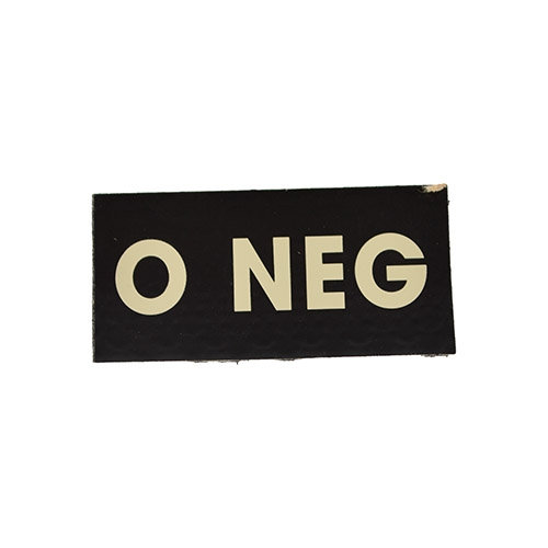 IFF IR krvná skupina VELCRO 0 NEG ČIERNA
