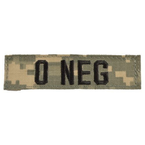 Nášivka krvnej skupina 0 NEG VELCRO - ACU