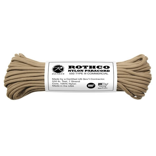Šnúra PARACORD nylon 550LB 30m 4mm COYOTE BROWN