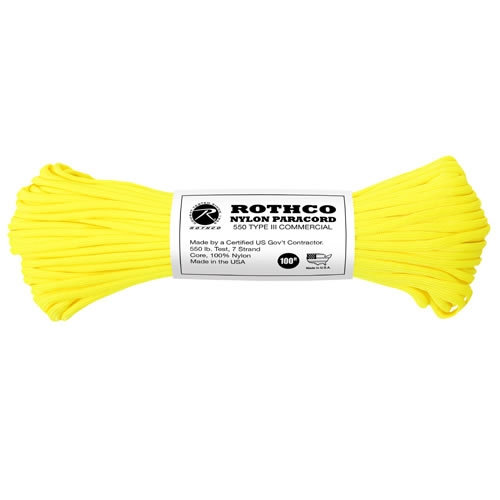 Šnúra PARACORD nylon 550LB 30m 4mm REFLEXNÍ ŽLTÁ