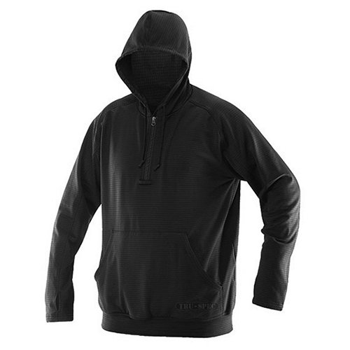 Triko 24-7 GRID FLEECE s kapucňou ČIERNE