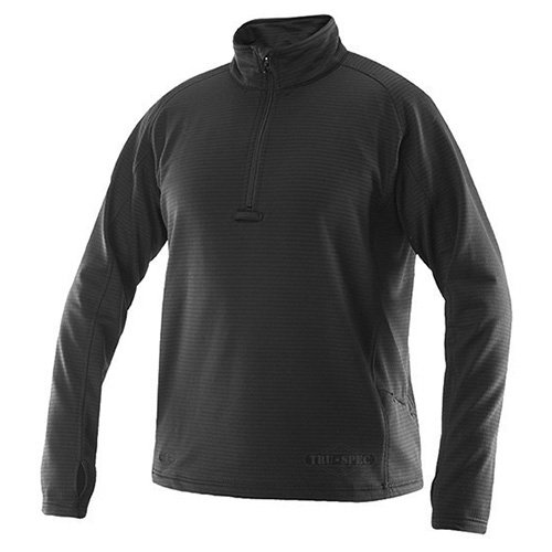 Triko 24-7 GRID FLEECE dlhý rukáv ČIERNE