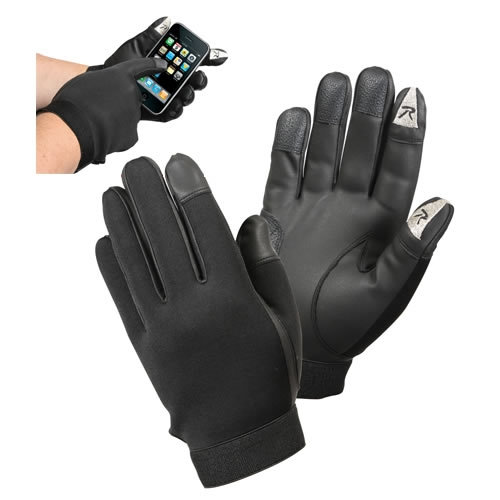Rukavice taktické TOUCH SCREEN neoprénové ČIERNE