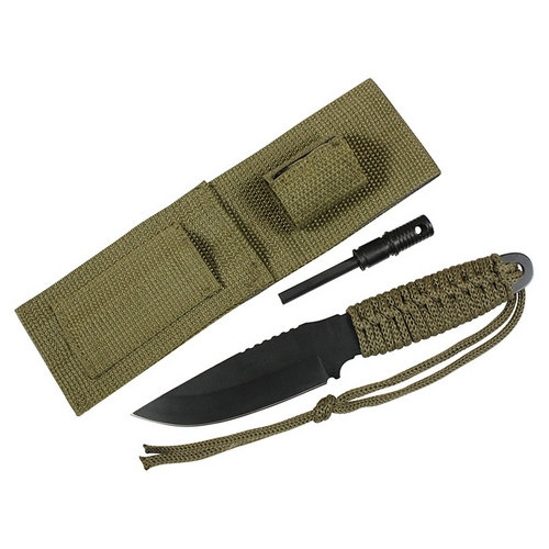 Nôž PARACORD s pevnou čepeľou + kresadlo