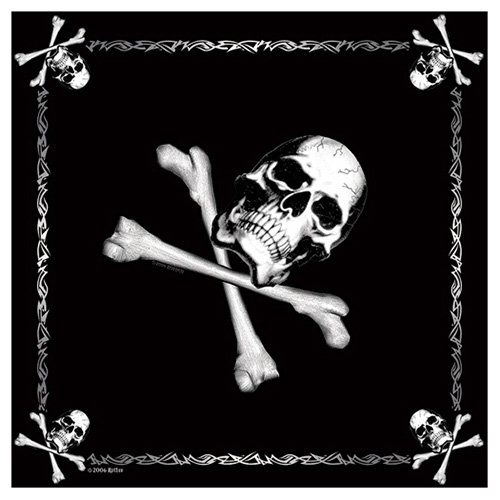 Šatka 55 x 55 cm JOLLY ROGER ČIERNA