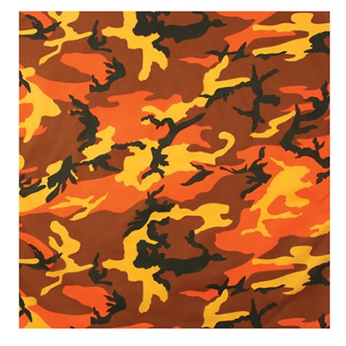 Šatka 55 x 55 cm SAVAGE ORANŽOVÁ CAMO
