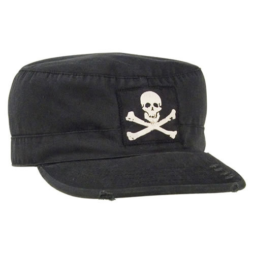 Čiapka VINTAGE JOLLY ROGER ČIERNA