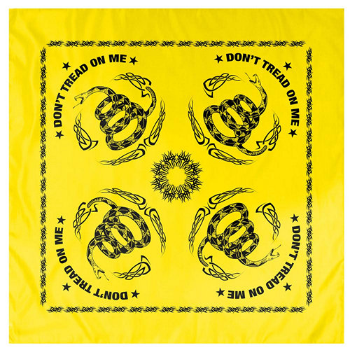 Šatka DON´T TREAD ON ME 55 x 55 cm ŽLTÁ