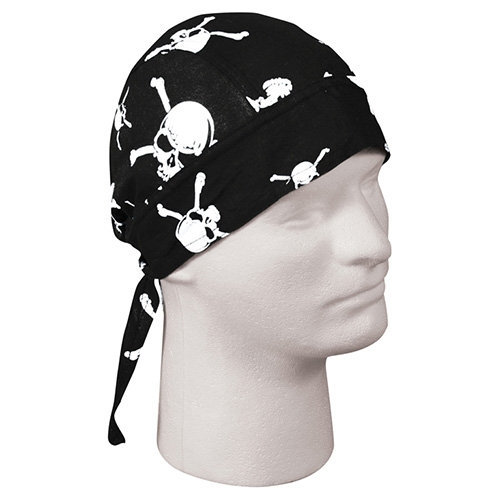Šatka HEADWRAP SKULL & CROSSBONE ČIERNY