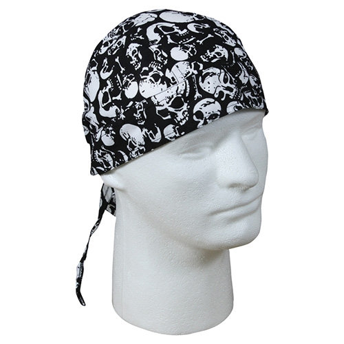 Šatka HEADWRAP s lebkami ČIERNA