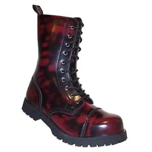 Topánky BOOTS & BRACES 10 dierkové KORÁL. ČERVENÉ