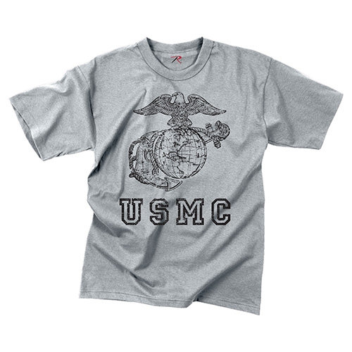 Tričko VINTAGE USMC GLOBE AND ANCHOR ŠEDÉ