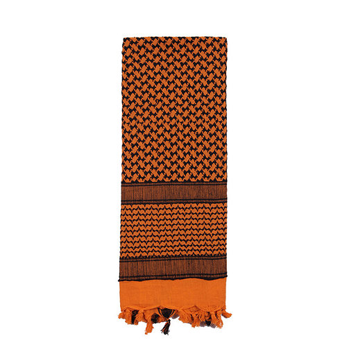 Šatka SHEMAG 105 x 105 cm ORANŽOVO-ČIERNA