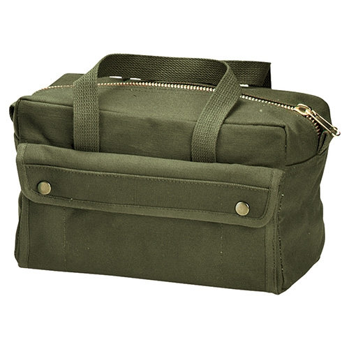 Taška MECHANIC na zips z mosadze 28 x 18 x 15 cm OLIV