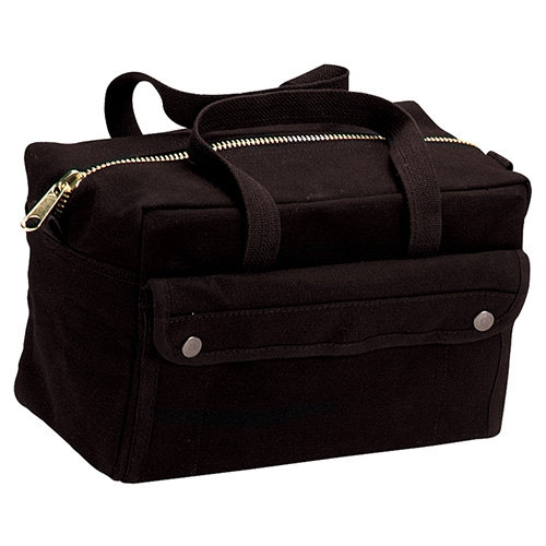 Taška MECHANIC na zips z mosadze 28 x 18 x 15 cm ČIERNA