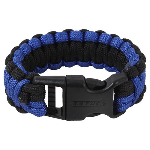 Náramok SURVIVAL Paracord DELUXE MODRÁ/ČIERNA