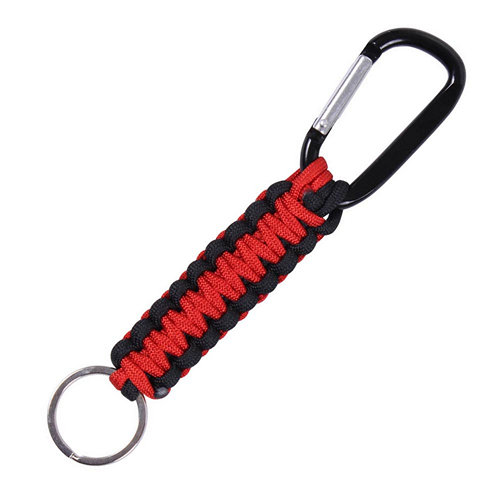 Kľúčenka PARACORD s karabínou ČERVENO-ČIERNA