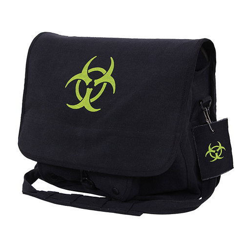 Taška VINTAGE BIO-HAZARD cez rameno ČIERNA