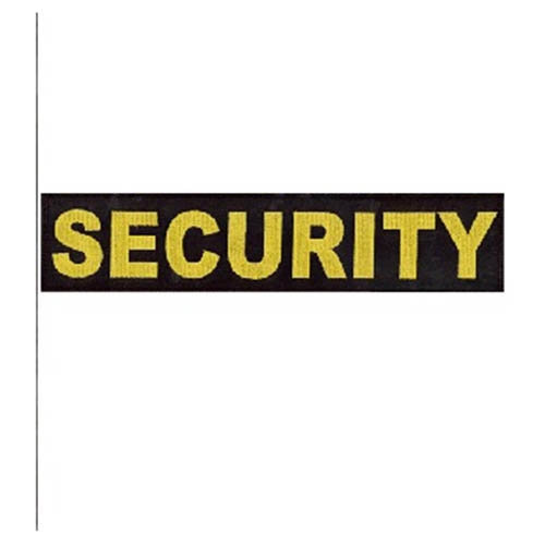 Nášivka SECURITY veľká ČIERNA se žltou niťou VELCRO