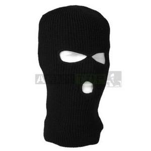 Kukla BALACLAVA s 3 otvormi ČIERNA