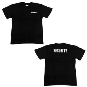 Tričko krátky rukáv 2 nápisy 'SECURITY' ČIERNE