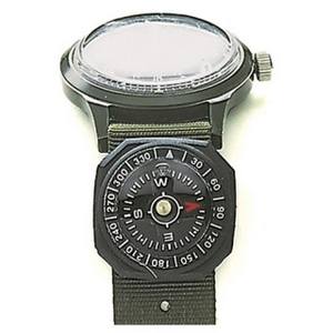 Kompas 360° na hodink. pásik pogumovaný ČIERNY