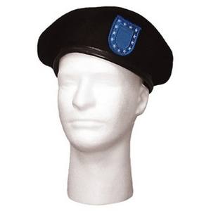 Baret US ČIERNY s BLUE FLASH