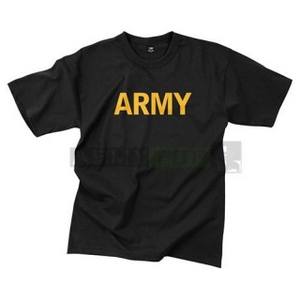 Tričko so zlatým nápisom ARMY ČIERNE